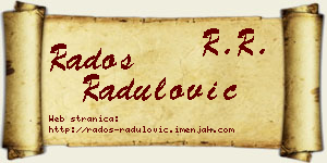 Radoš Radulović vizit kartica